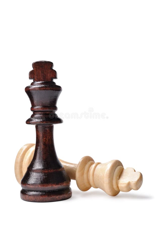 Two chess pieces, one dark and one light