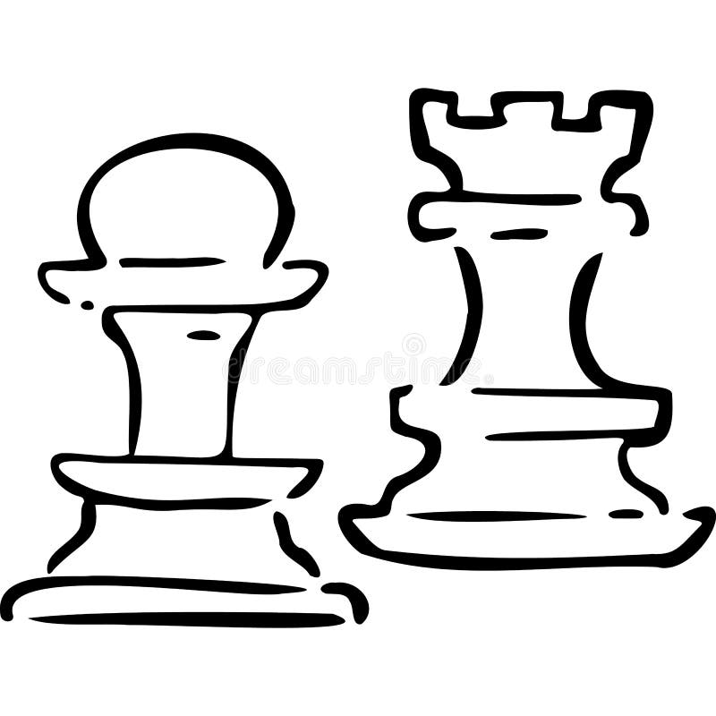 Two chess pieces - pawns made from lacquered wood Vector Image