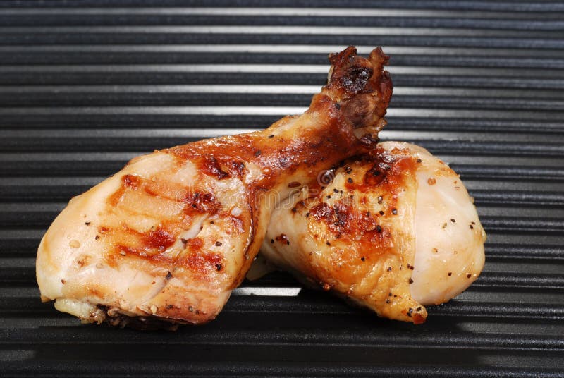 Two Chicken Drumsticks on a Grill Stock Image Image of grill, supper