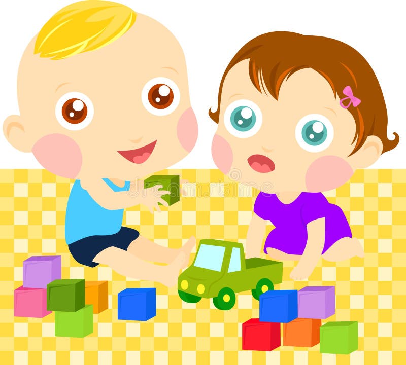 Two Children Playing Toys Stock Illustrations – 213 Two Children ...