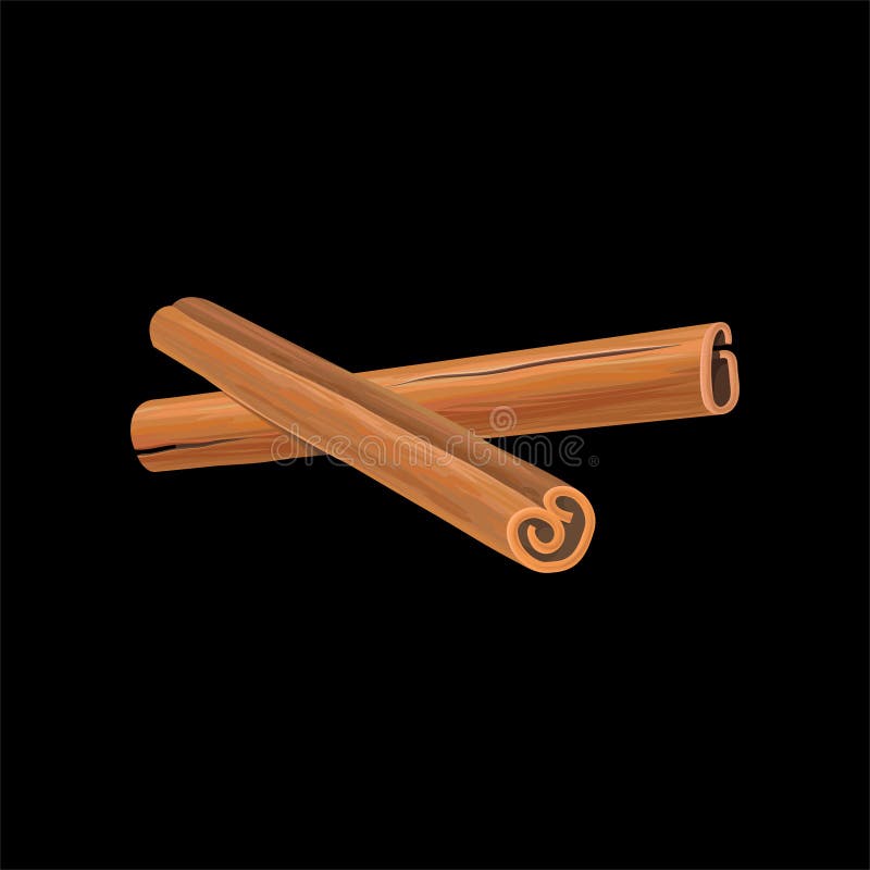 Cinnamon Sticks Stand in an Orange Glass. Nearby is a Cookie. Vector