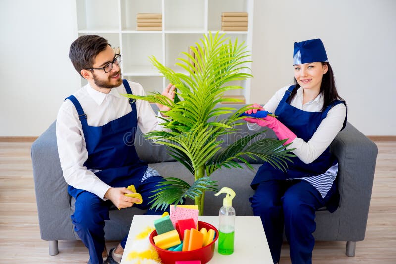Two Cleaning Service Workers Stock Photo Image of female, bucket