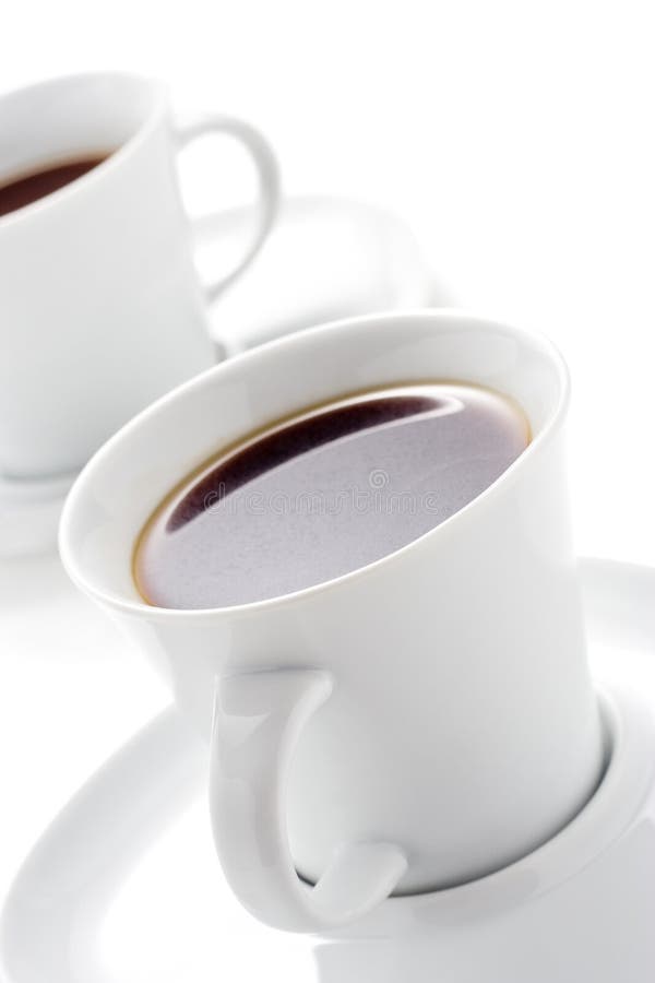 Two coffee cups stock photo