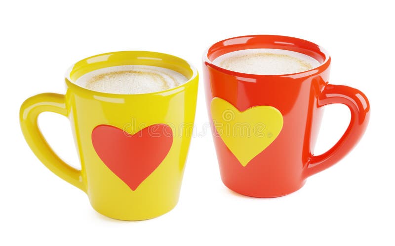 Two Heartshaped Coffee Cups Stock Illustration Illustration of
