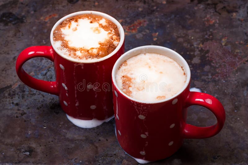 Two Coffee Cups for Lovers Prepare for Morning Coffee with Copy Blank