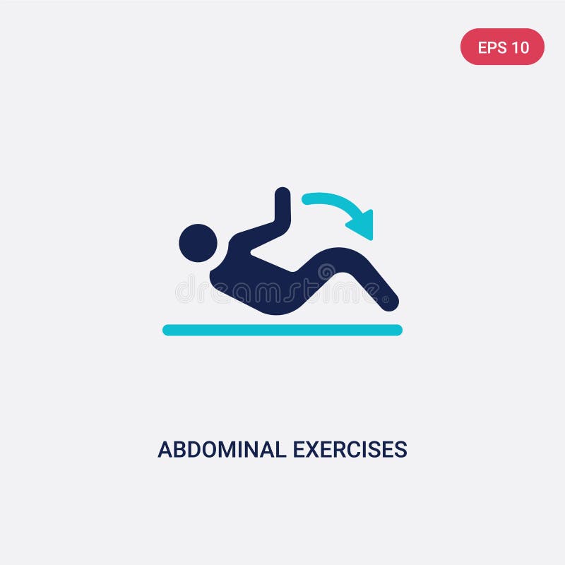 Two color abdominal exercises vector icon from gym and fitness concept. isolated blue abdominal exercises vector sign symbol can vector illustration