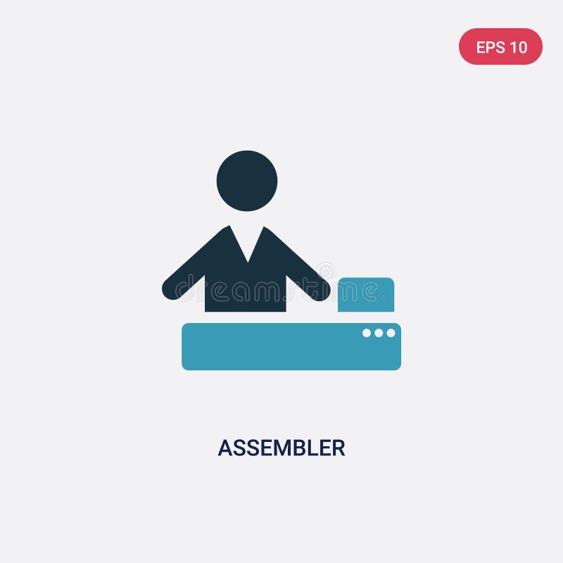 Two color assembler vector icon from people concept. isolated blue assembler vector sign symbol can be use for web, mobile and stock illustration Two color assembler vector icon from people concept. isolated blue assembler vector sign symbol can be use for web, mobile and stock illustration