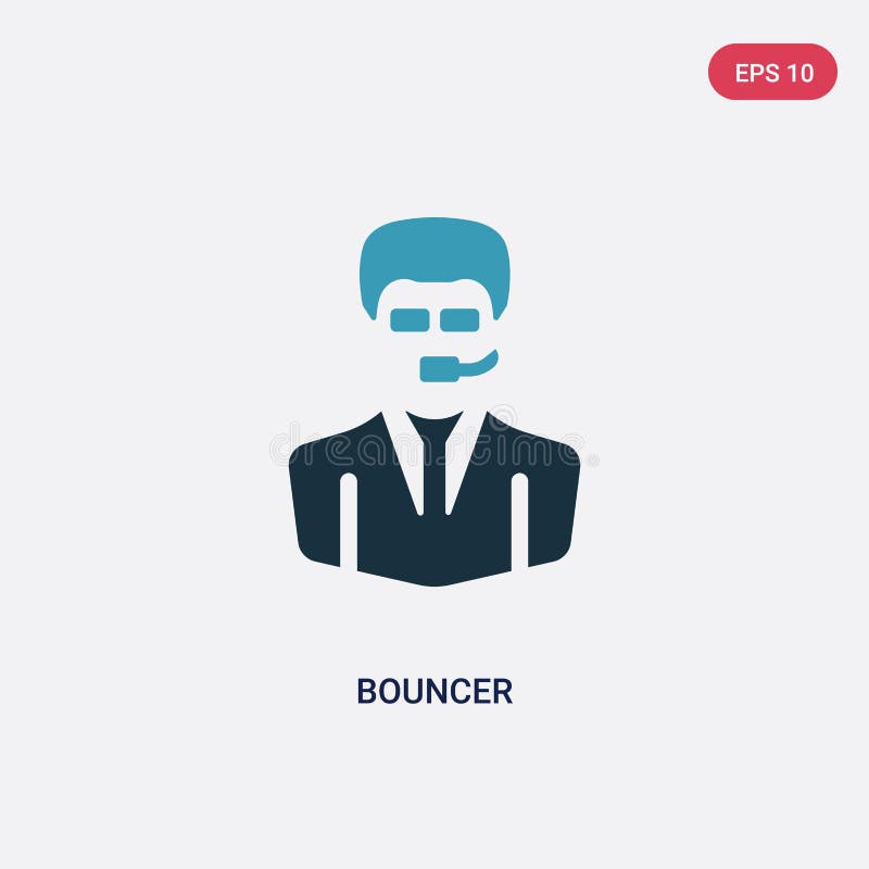 Two color bouncer vector icon from professions & jobs concept. isolated blue bouncer vector sign symbol can be use for web, mobile stock illustration