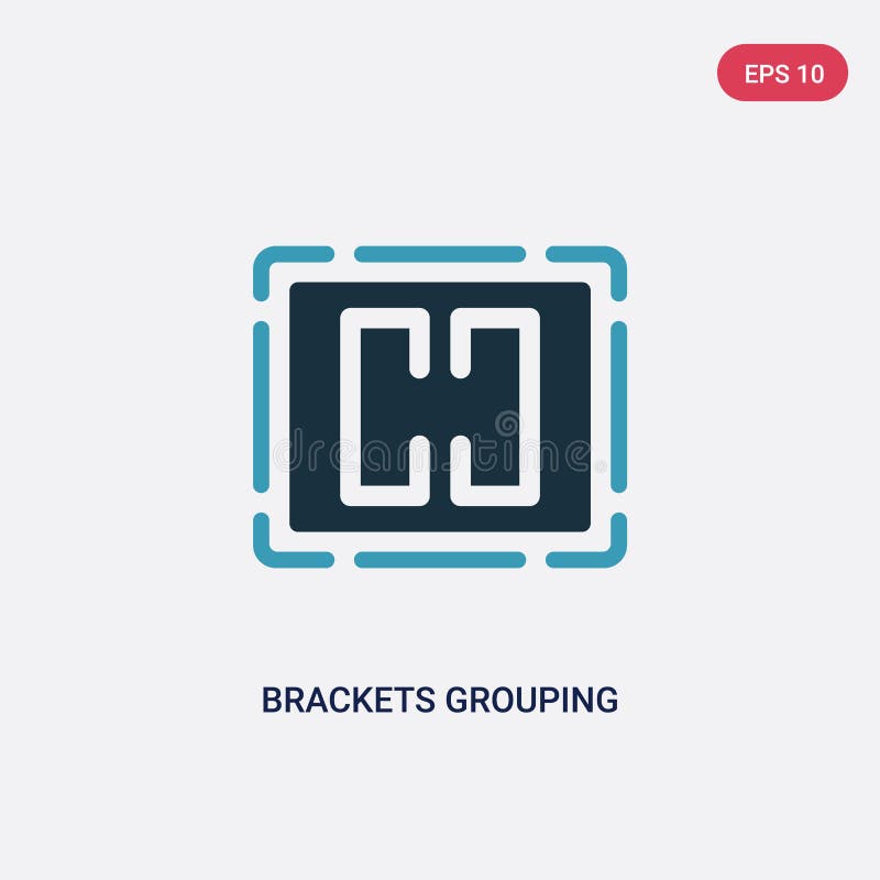 Two color brackets grouping vector icon from signs concept. isolated blue brackets grouping vector sign symbol can be use for web royalty free illustration