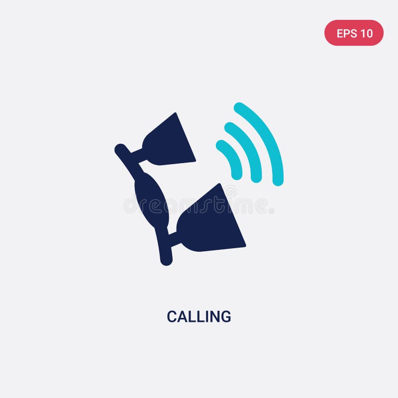 Two color calling vector icon from customer service concept. isolated blue calling vector sign symbol can be use for web, mobile stock illustration