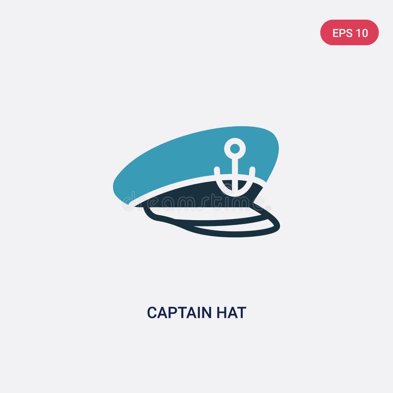 Two color captain hat vector icon from nautical concept. isolated blue captain hat vector sign symbol can be use for web, mobile royalty free illustration Two color captain hat vector icon from nautical concept. isolated blue captain hat vector sign symbol can be use for web, mobile royalty free illustration