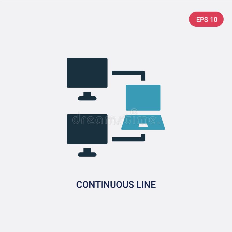 Two color continuous line vector icon from networking concept. isolated blue continuous line vector sign symbol can be use for web royalty free illustration Two color continuous line vector icon from networking concept. isolated blue continuous line vector sign symbol can be use for web royalty free illustration