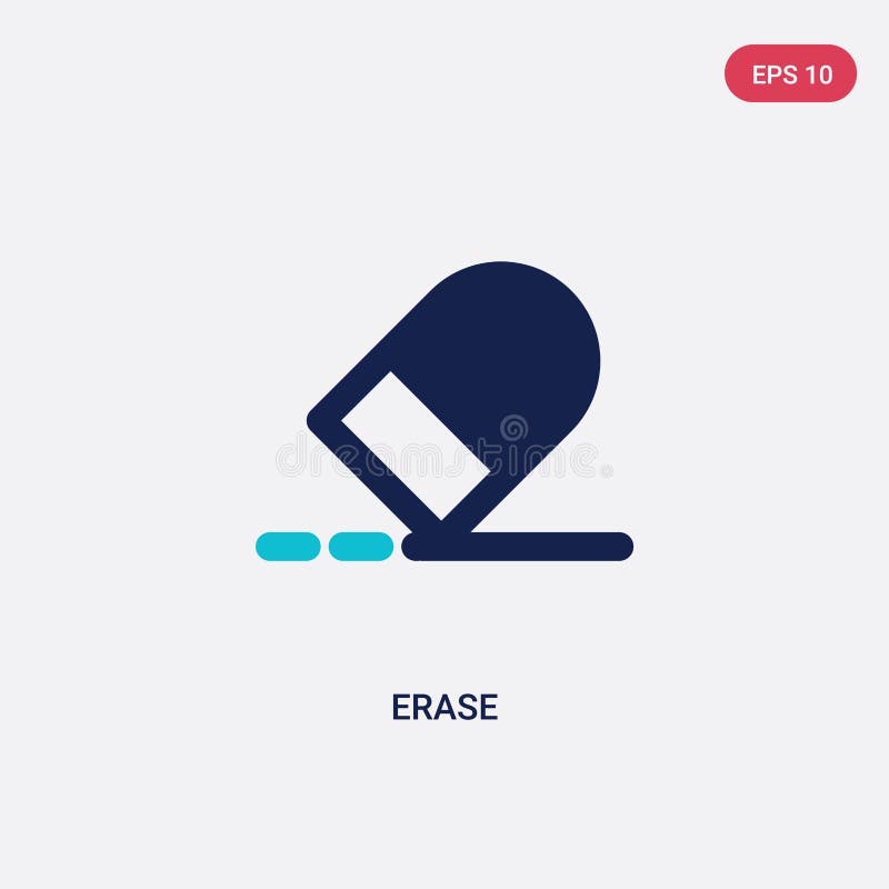 Two color erase vector icon from geometry concept. isolated blue erase vector sign symbol can be use for web, mobile and logo. eps vector illustration