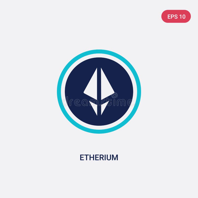 Two color etherium vector icon from cryptocurrency economy concept. isolated blue etherium vector sign symbol can be use for web royalty free illustration