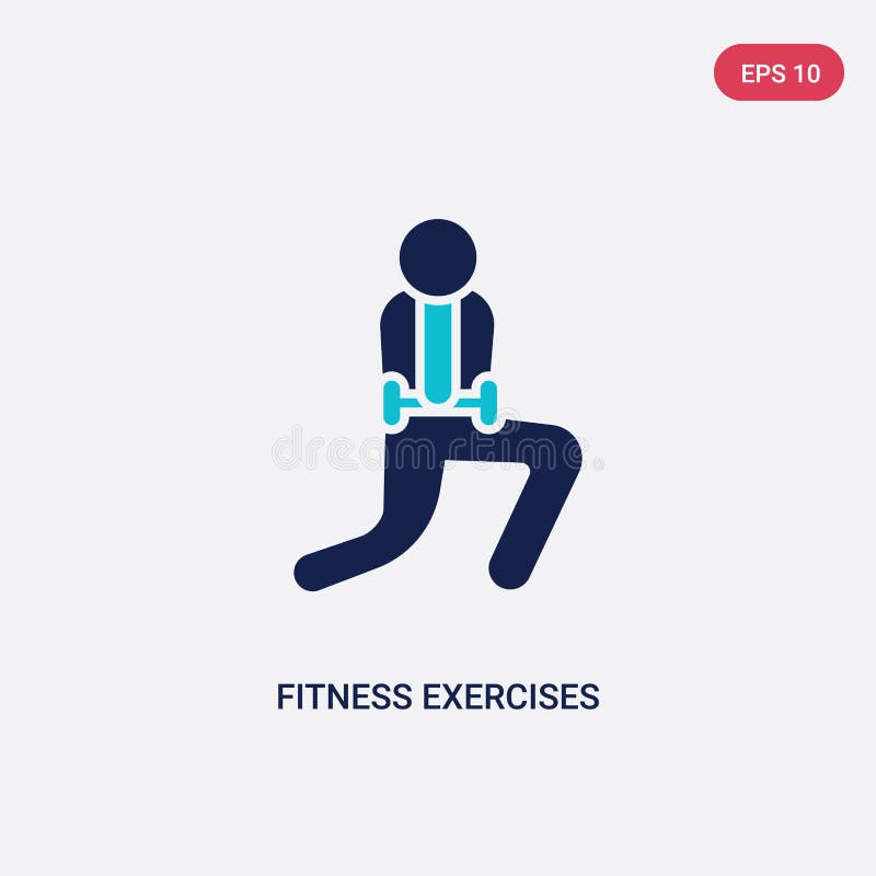 Two color fitness exercises vector icon from humans concept. isolated blue fitness exercises vector sign symbol can be use for web vector illustration