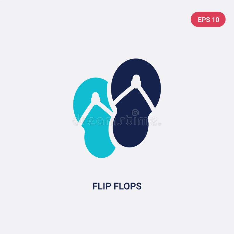 Two color flip flops vector icon from brazilia concept. isolated blue flip flops vector sign symbol can be use for web, mobile and