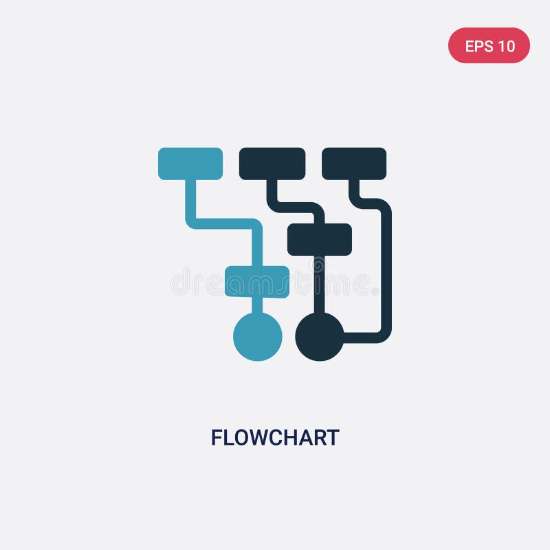 Two Color Flowchart Vector Icon from Programming Concept. Isolated Blue ...