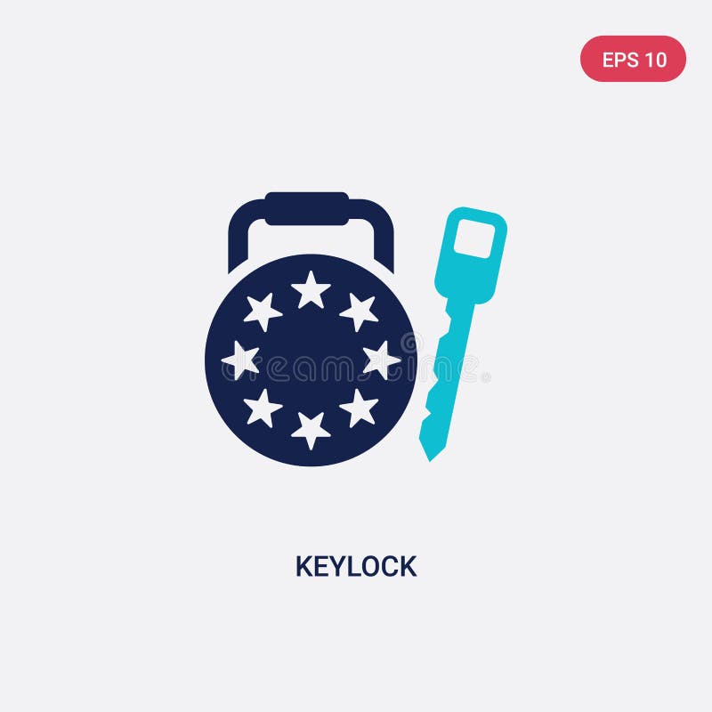 Two color keylock vector icon from gdpr concept. isolated blue keylock vector sign symbol can be use for web, mobile and logo. eps royalty free illustration