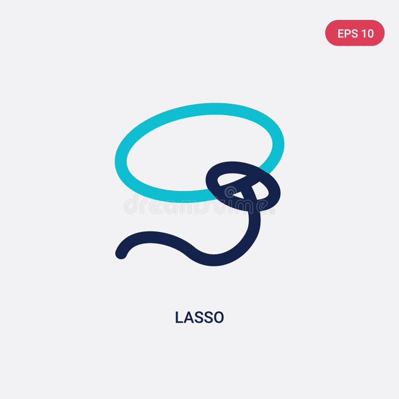 Two Color Lasso Vector Icon from Desert Concept. Isolated Blue