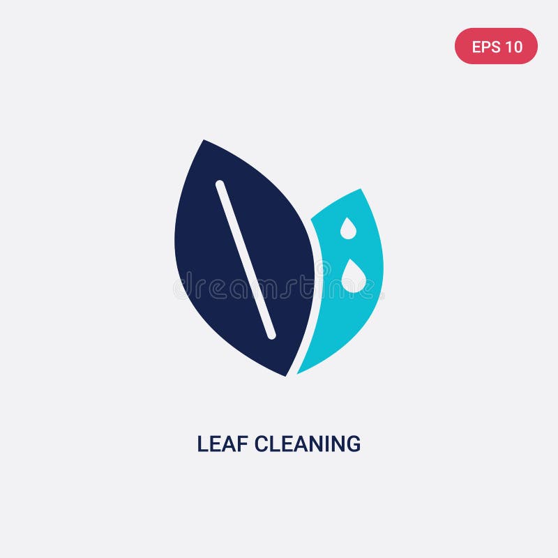 Two color leaf cleaning vector icon from cleaning concept. isolated blue leaf cleaning vector sign symbol can be use for web stock illustration