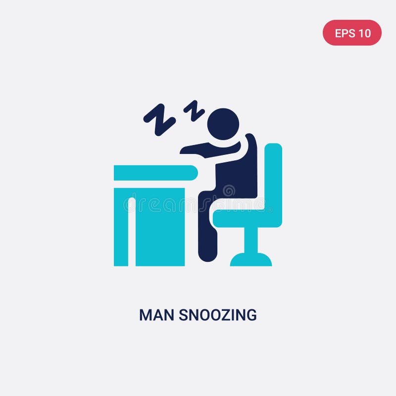 Two color man snoozing vector icon from behavior concept. isolated blue man snoozing vector sign symbol can be use for web, mobile stock illustration
