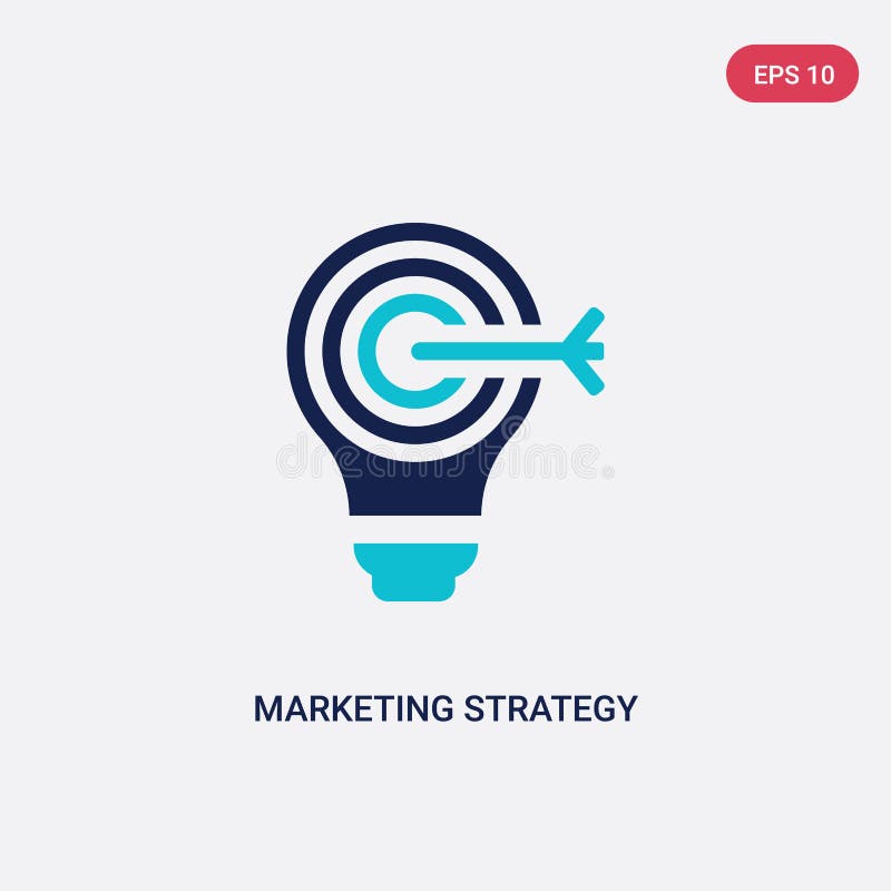 Two color marketing strategy vector icon from general concept. isolated blue marketing strategy vector sign symbol can be use for