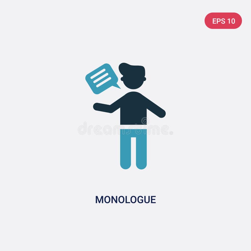 Two color monologue vector icon from people concept. isolated blue monologue vector sign symbol can be use for web, mobile and vector illustration Two color monologue vector icon from people concept. isolated blue monologue vector sign symbol can be use for web, mobile and vector illustration