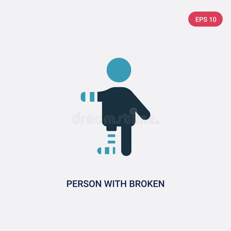 Two color person with broken arm vector icon from people concept. isolated blue person with broken arm vector sign symbol can be vector illustration Two color person with broken arm vector icon from people concept. isolated blue person with broken arm vector sign symbol can be vector illustration
