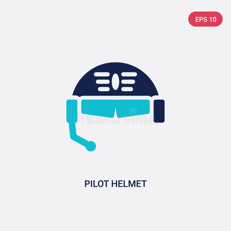 Two color pilot helmet vector icon from airport terminal concept. isolated blue pilot helmet vector sign symbol can be use for web royalty free illustration