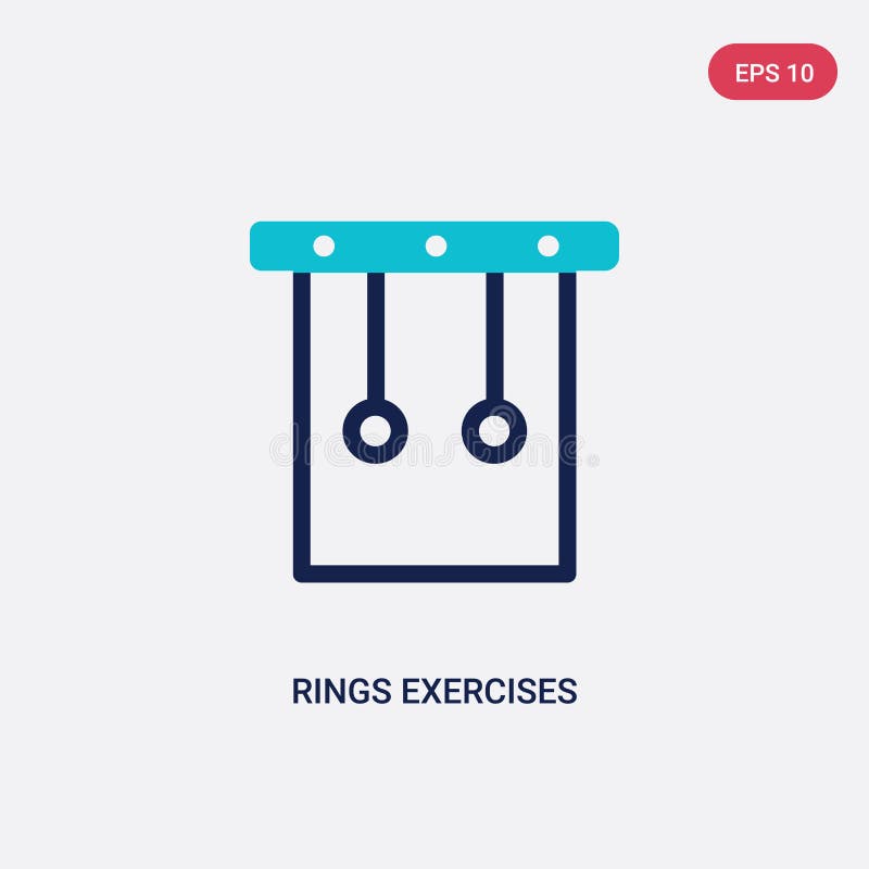 Two color rings exercises vector icon from gym and fitness concept. isolated blue rings exercises vector sign symbol can be use stock illustration