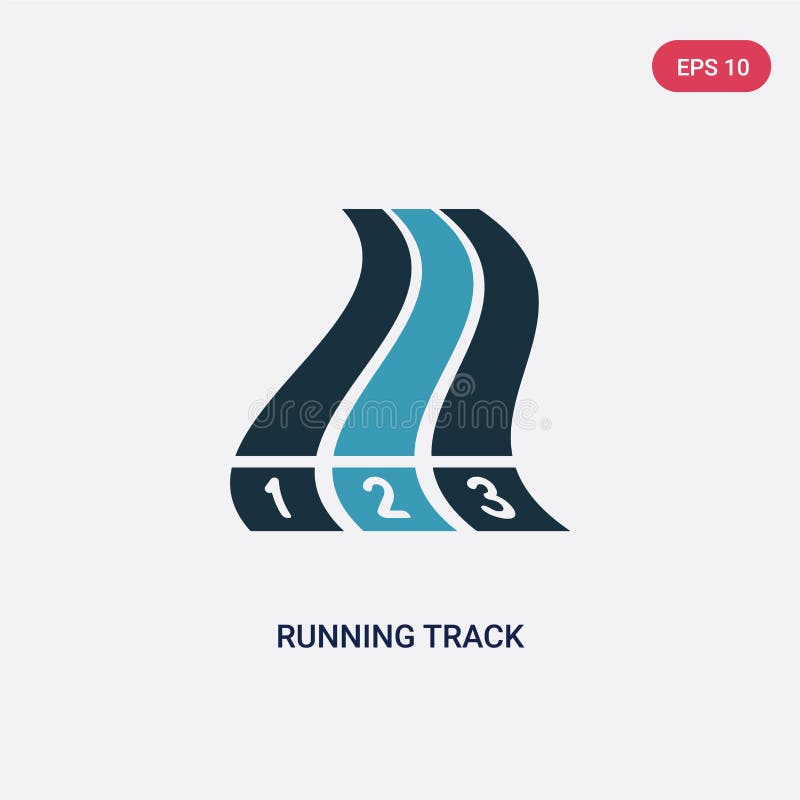 Two color running track vector icon from sports and competition concept. isolated blue running track vector sign symbol can be use stock illustration Two color running track vector icon from sports and competition concept. isolated blue running track vector sign symbol can be use stock illustration
