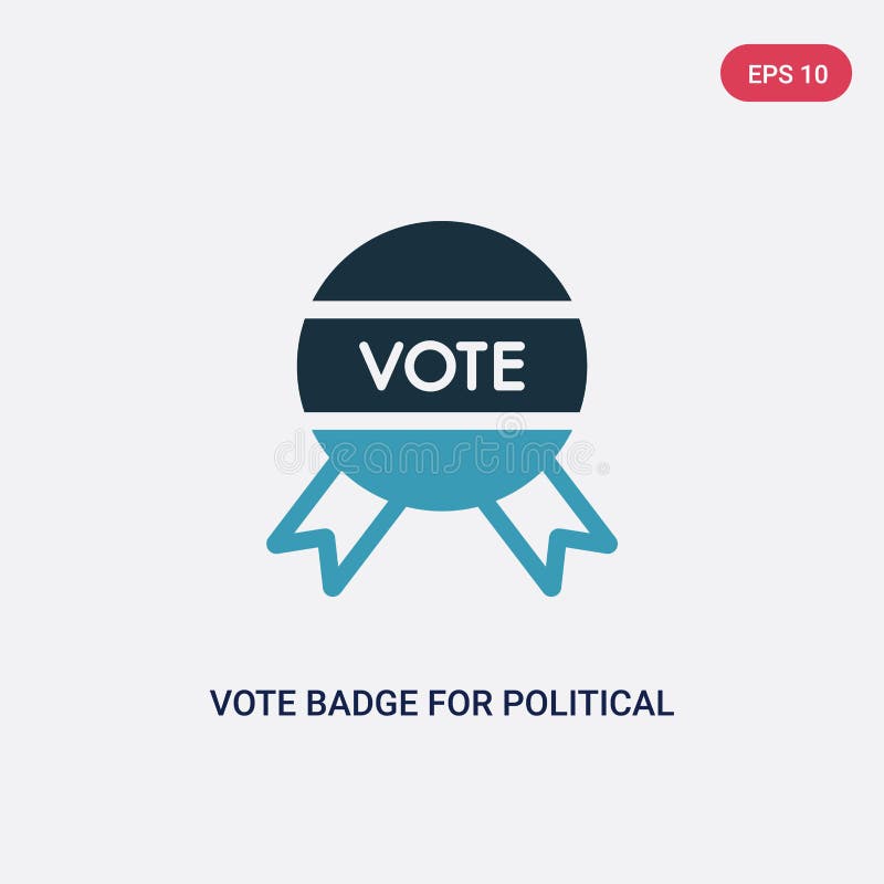 Two color vote badge for political elections vector icon from political concept. isolated blue vote badge for political elections royalty free illustration Two color vote badge for political elections vector icon from political concept. isolated blue vote badge for political elections royalty free illustration