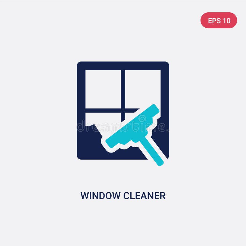 Two color window cleaner vector icon from cleaning concept. isolated blue window cleaner vector sign symbol can be use for web stock illustration