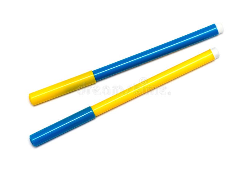 Two colored markers stock photos