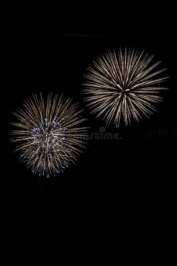 Two colorful fireworks on black background for cut out. royalty free stock photography Two colorful fireworks on black background for cut out. royalty free stock photography