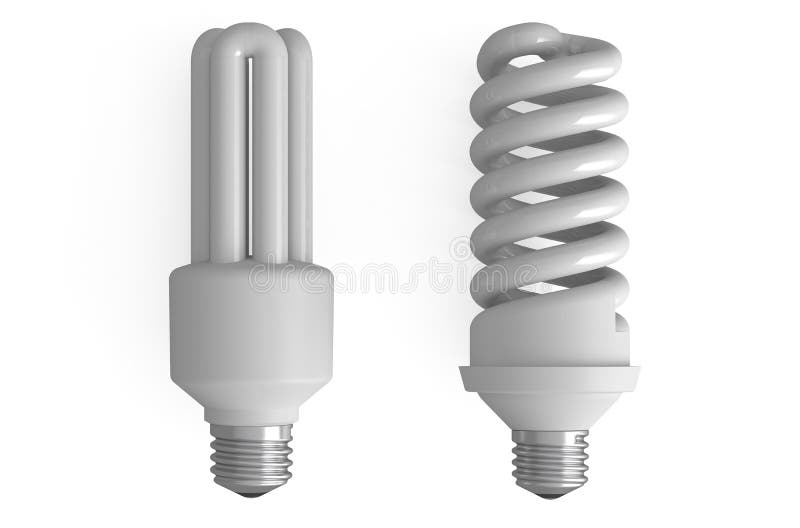 Two Compact Fluorescent Lamps Stock Illustration Illustration of