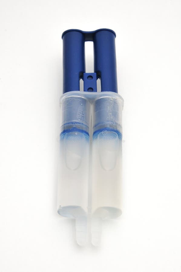 Epoxy Adhesive on a White Background Stock Photo Image
