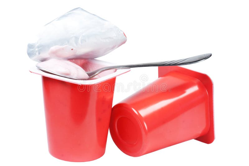 Two containers with yogurt