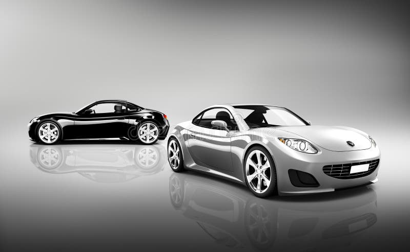 Two Contemporary Shiny Sport Cars royalty free illustration Two Contemporary Shiny Sport Cars royalty free illustration