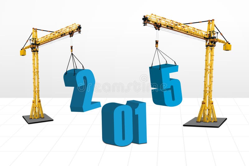 Building The New Year 2014 Stock Illustration Illustration Of Crane 34909133