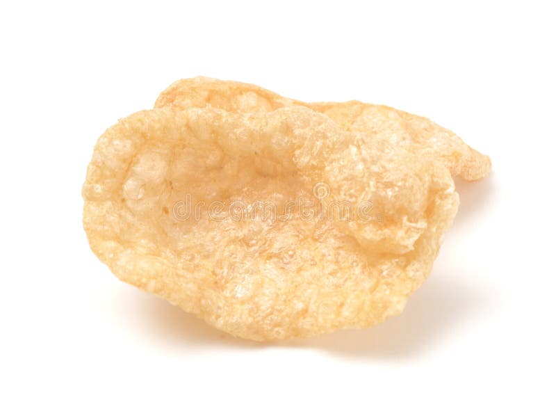 Crispy Pork Rinds Isolated on a White Background Stock Photo Image of