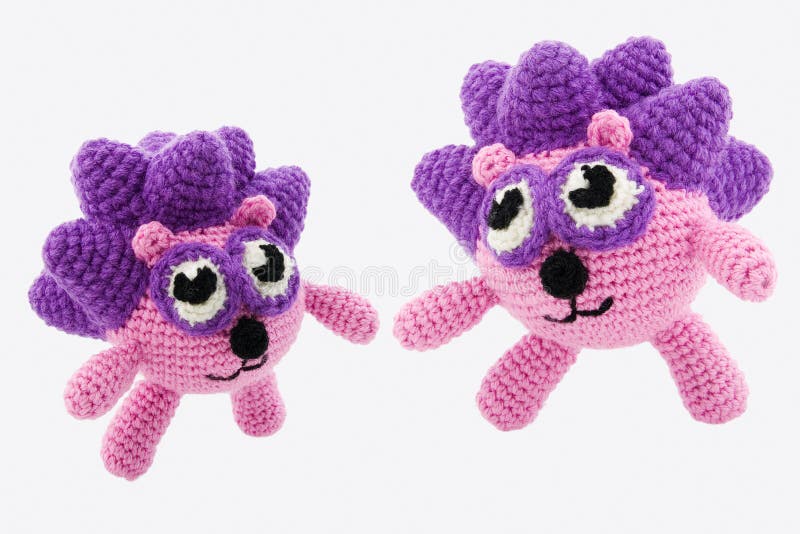 Two crochet hedgehogs.