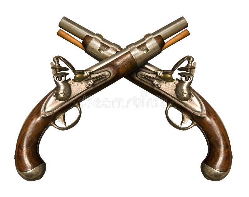 Two Crossed Flintlock Pistols