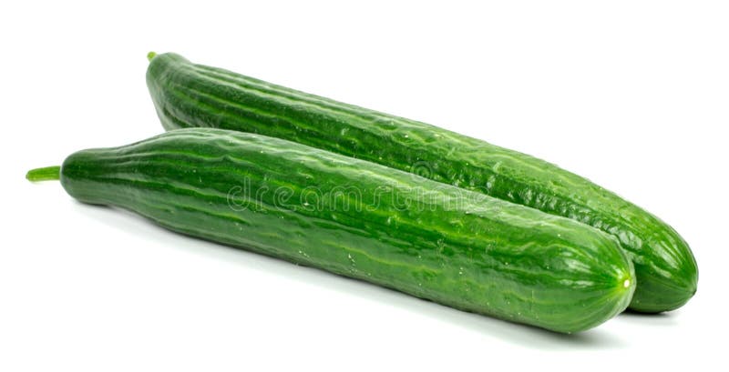 Two cucumbers on a white background