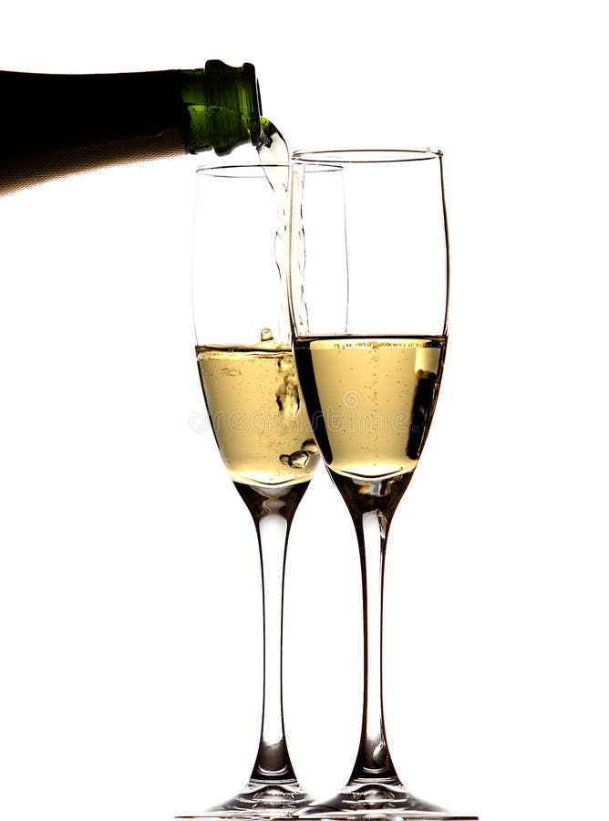 Two cups with champagne stock image. Image of serve, sparkle 8957657