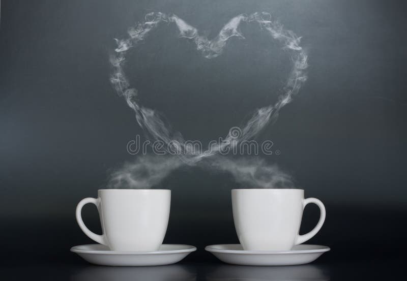 Two cups of coffee with love stock photography Two cups of coffee with love stock photography