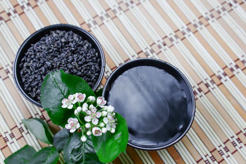 Two cups with green tea stock photo. Image of asia, herbal 96888114