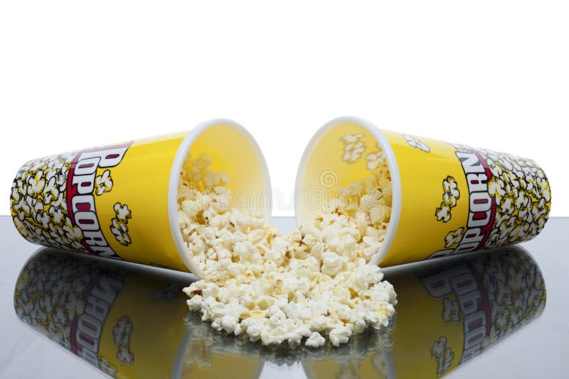 Two cups pf popcorn royalty free stock photo