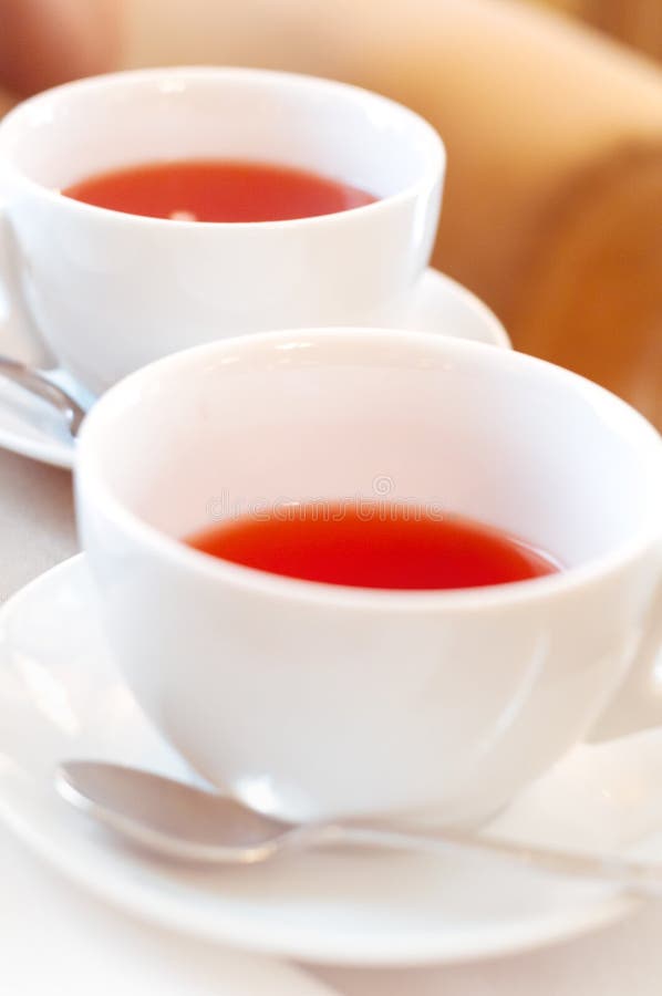Two Luxury White Cups Tea Two Plates Stock Photos Free & RoyaltyFree Stock Photos from Dreamstime