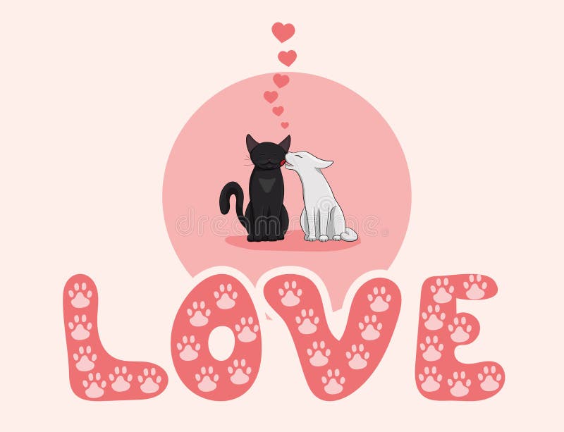 Kissing cats stock illustration. Illustration of cute 28523006